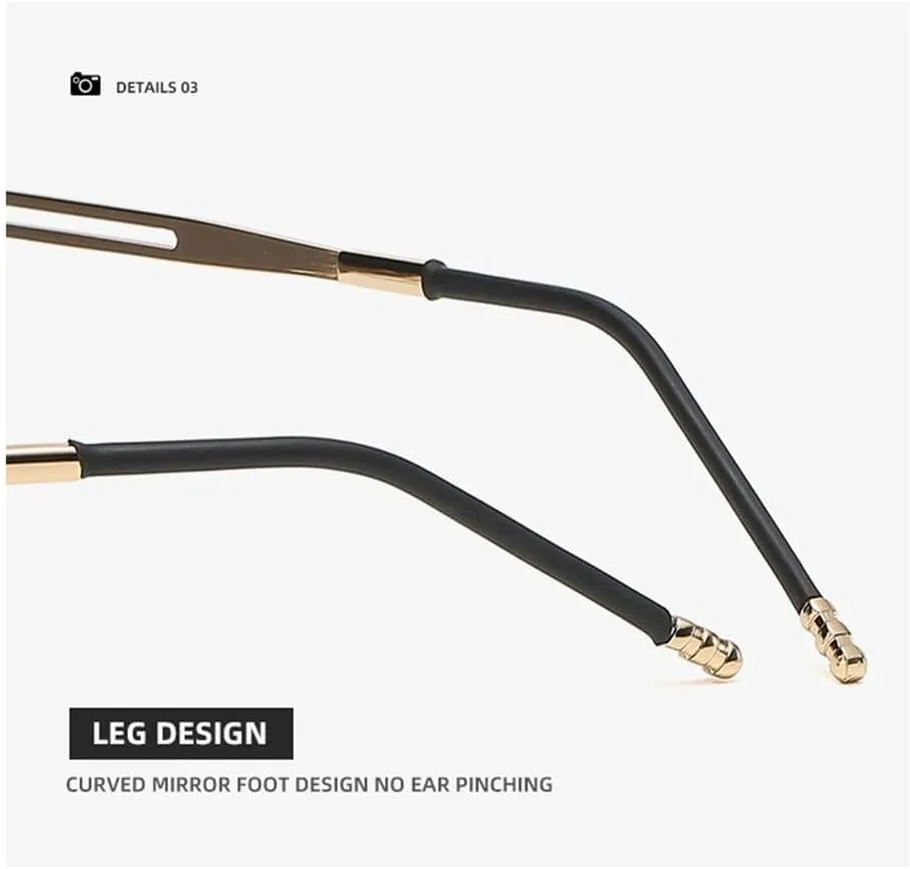 

Модные безободковые солнцезащитные очки в стиле панк с металлическим покрытием и защитой UV400, без оправы, с градиентными линзами, для женщин и для меня KTUCN, Gray