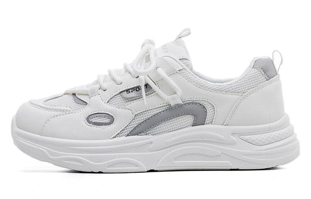 Кроссовки RENBEN Chunky Sneakers Women's Low-top White/gray, белый/серый