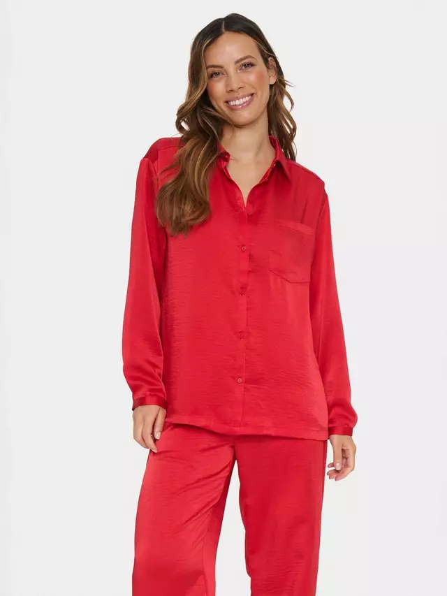 

Рубашка Saint Tropez Dinne Satin, цвет crimson