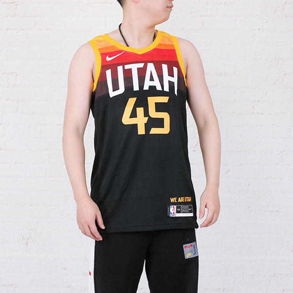 Спортивная футболка nba dri-fit sw 20-21 utah jazz 45 mitchell city edition nba swingman jersey black Nike, черный — фото 3