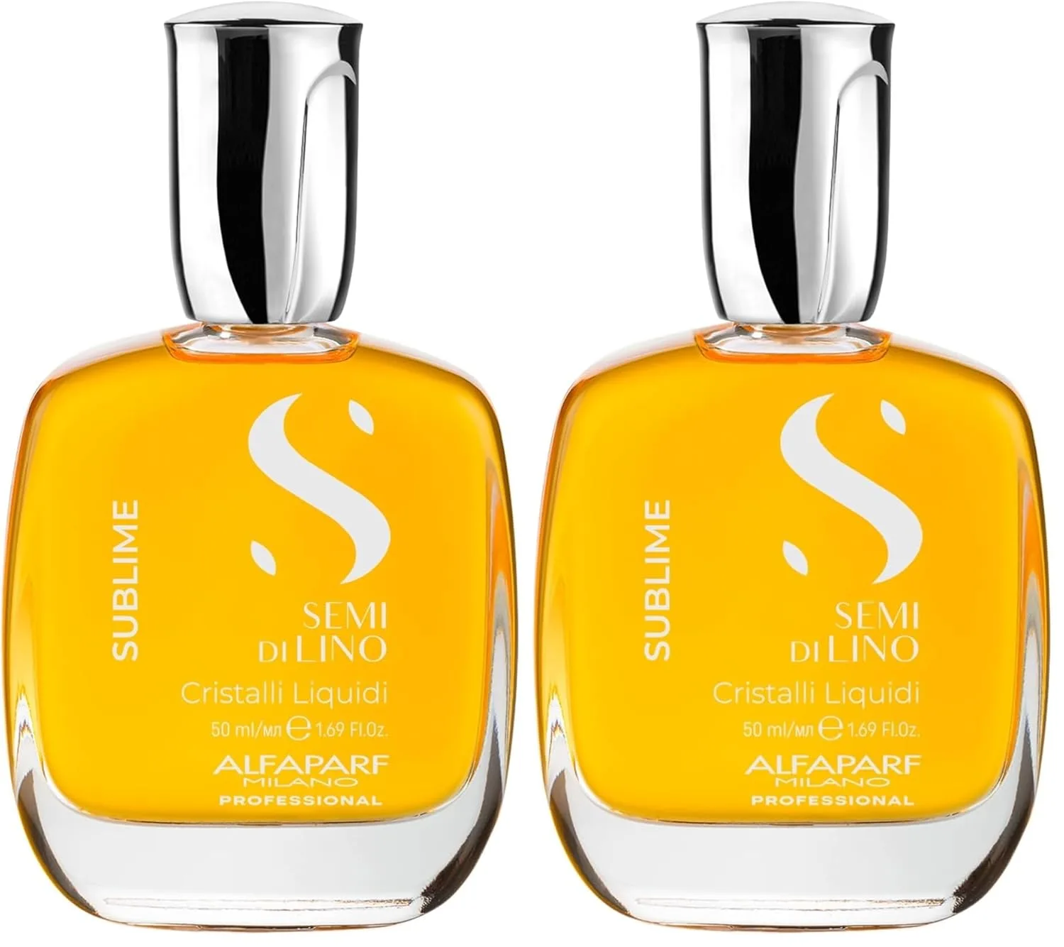 ALFAPARF MILANO Semi di Lino Sublime Cristalli Liquidi масло для волос с термозащитой, сыворотка для гладкости и блеска, веганская формула, 50 мл, 2 шт
