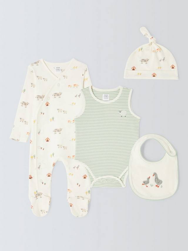 

Комбинезон для сна на детской ферме John Lewis, цвет Hat & Bib Set