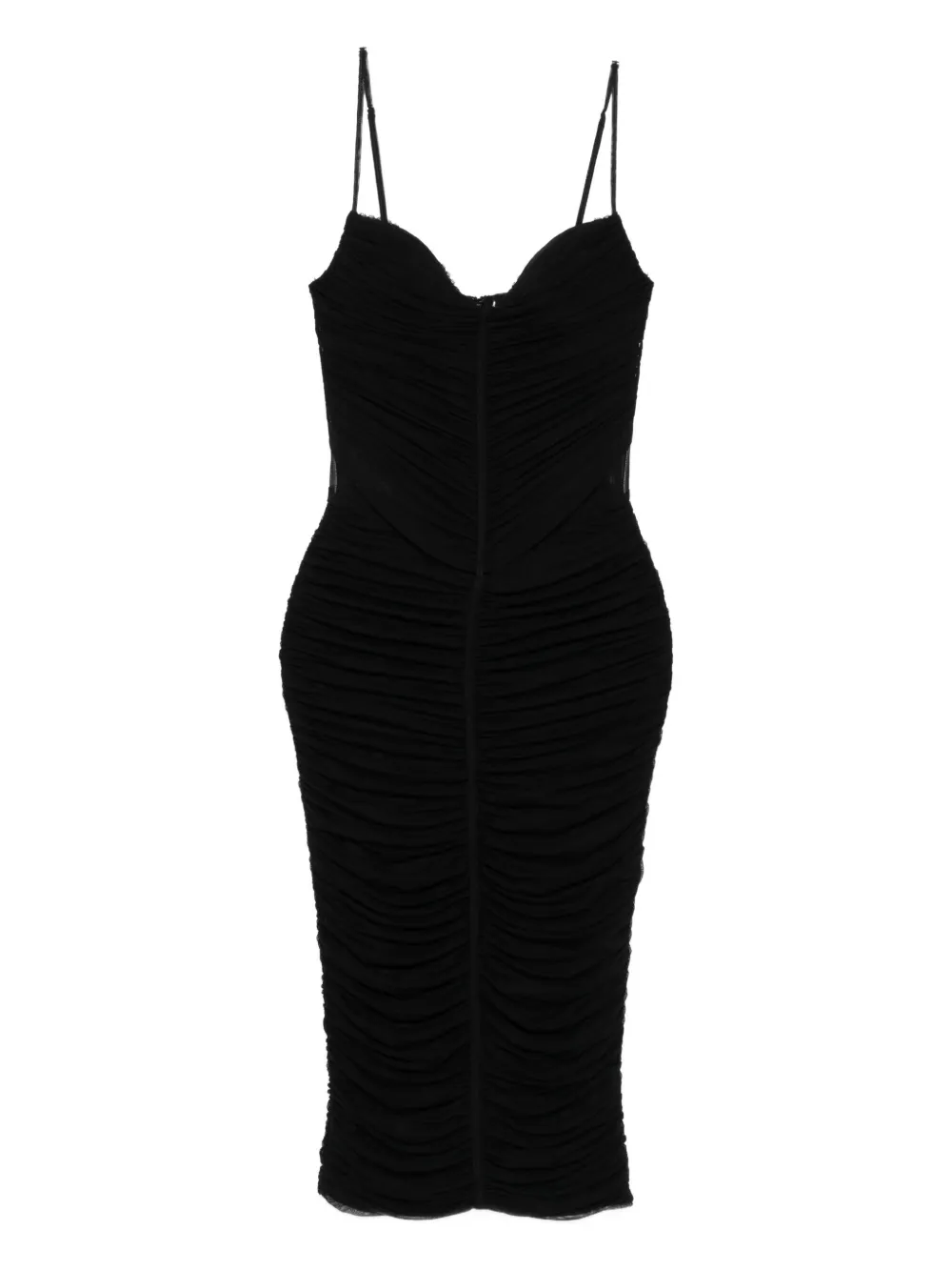 

Платье миди с рюшами BLUMARINE, черный