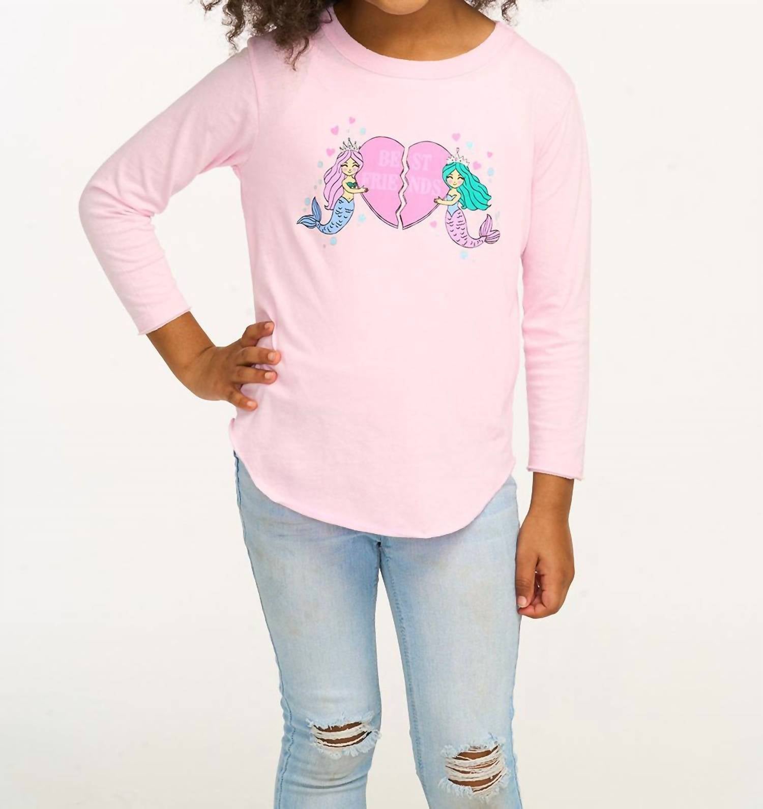 

Футболка для девочек в стиле русалки Bestie Chaser, цвет mermaid bestie