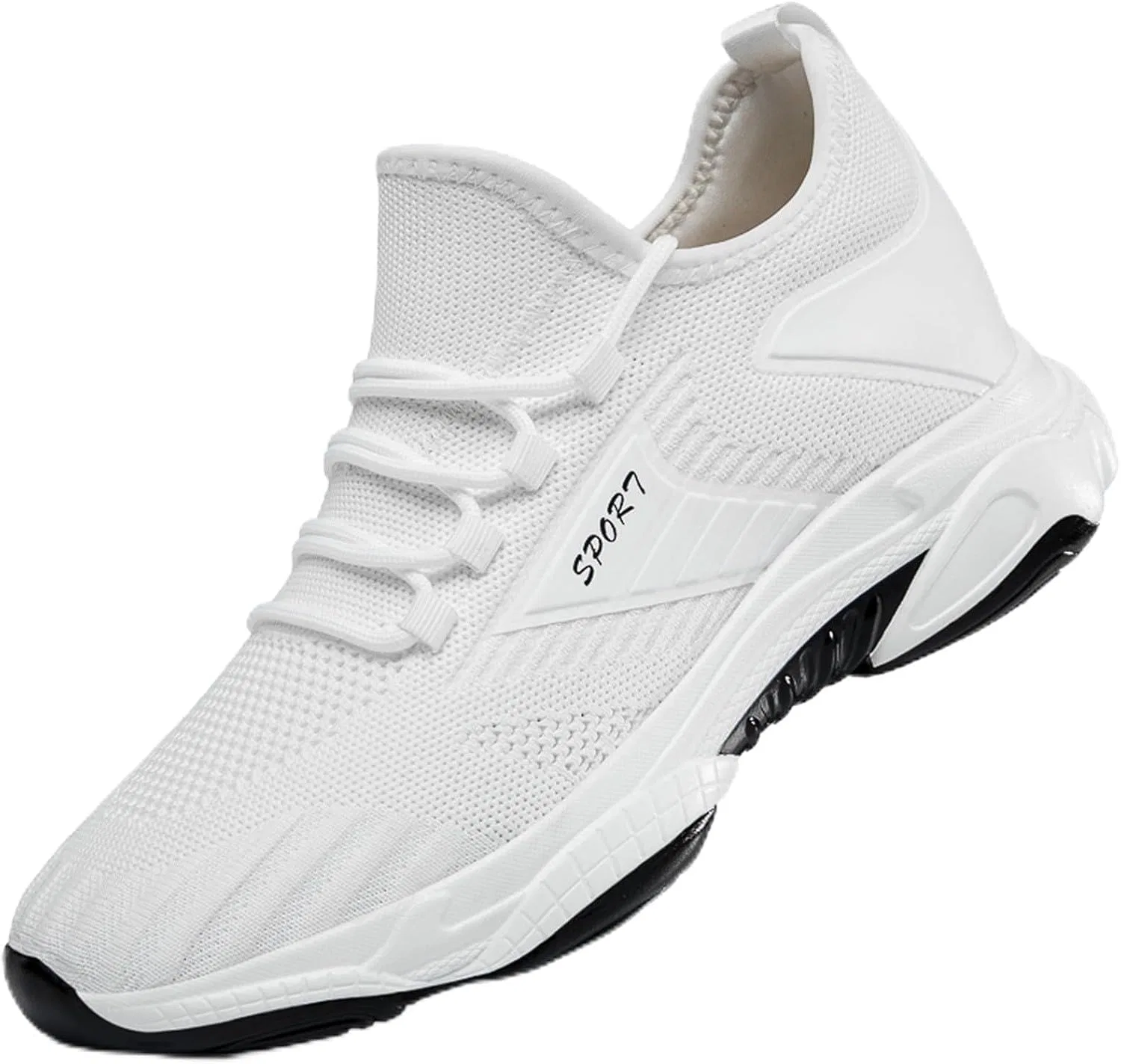 Generisch 2026-Кроссовки mit größerer Größe, modische, einfarbige, atmungsaktive Mesh-Laufschuhe, lässig, leicht, sportlich, Weiß
