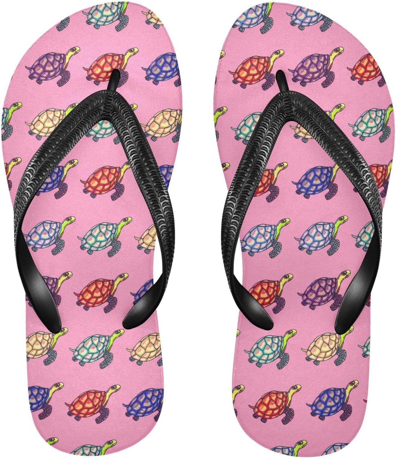 

Разноцветные розовые шлепанцы с черепаховым рисунком для пляжа, летнего отдыха, повседневной носки, для женщин и мужчин Kfbe