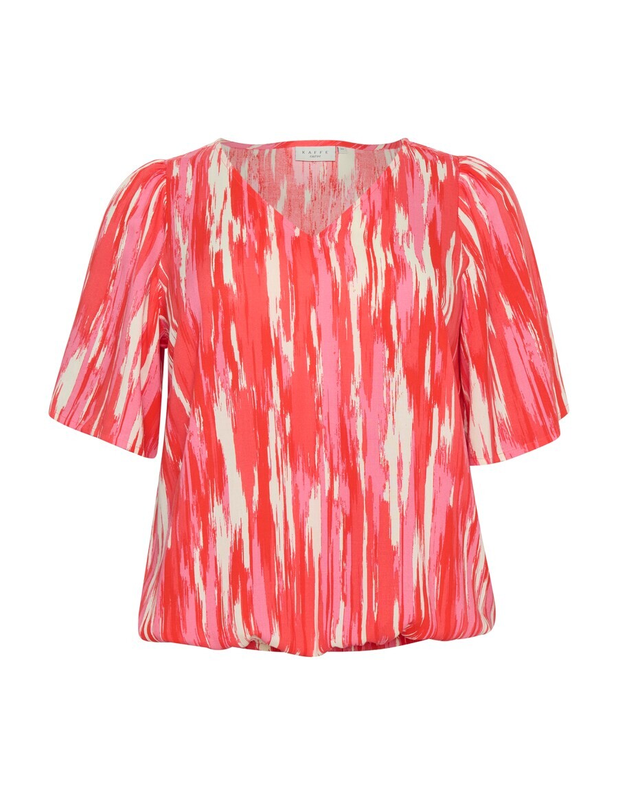 

Блузка с коротким рукавом KAFFE CURVE Blouse Adriana, цвет fire red/light red