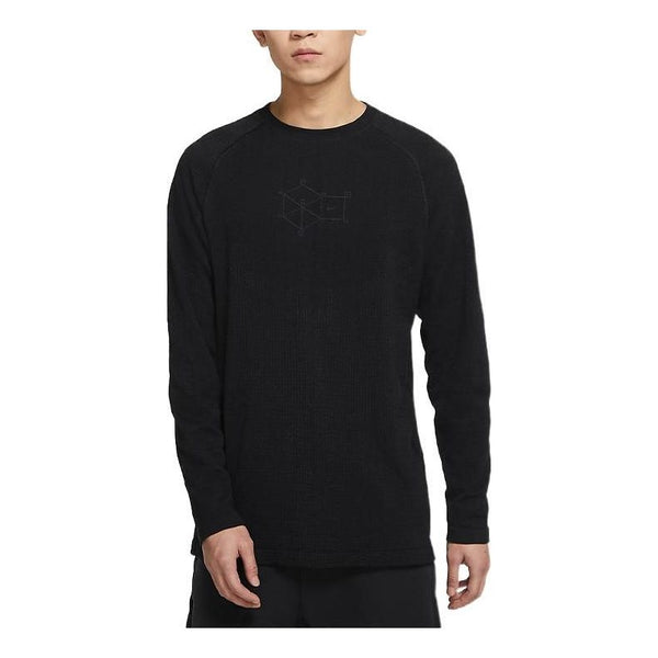 

Футболка Men's Nike Pattern Solid Color Round Neck Long Sleeves Black T-Shirt, черный