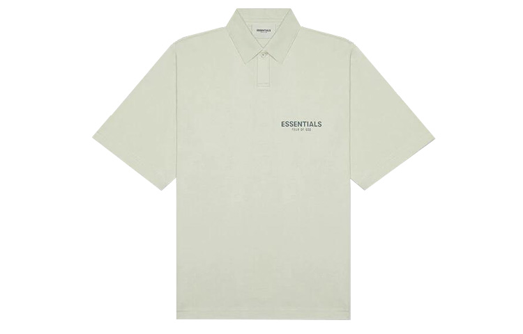 Футболка поло с коротким рукавом Boxy Fear Of God Essentials, серо-зеленая — фото 2