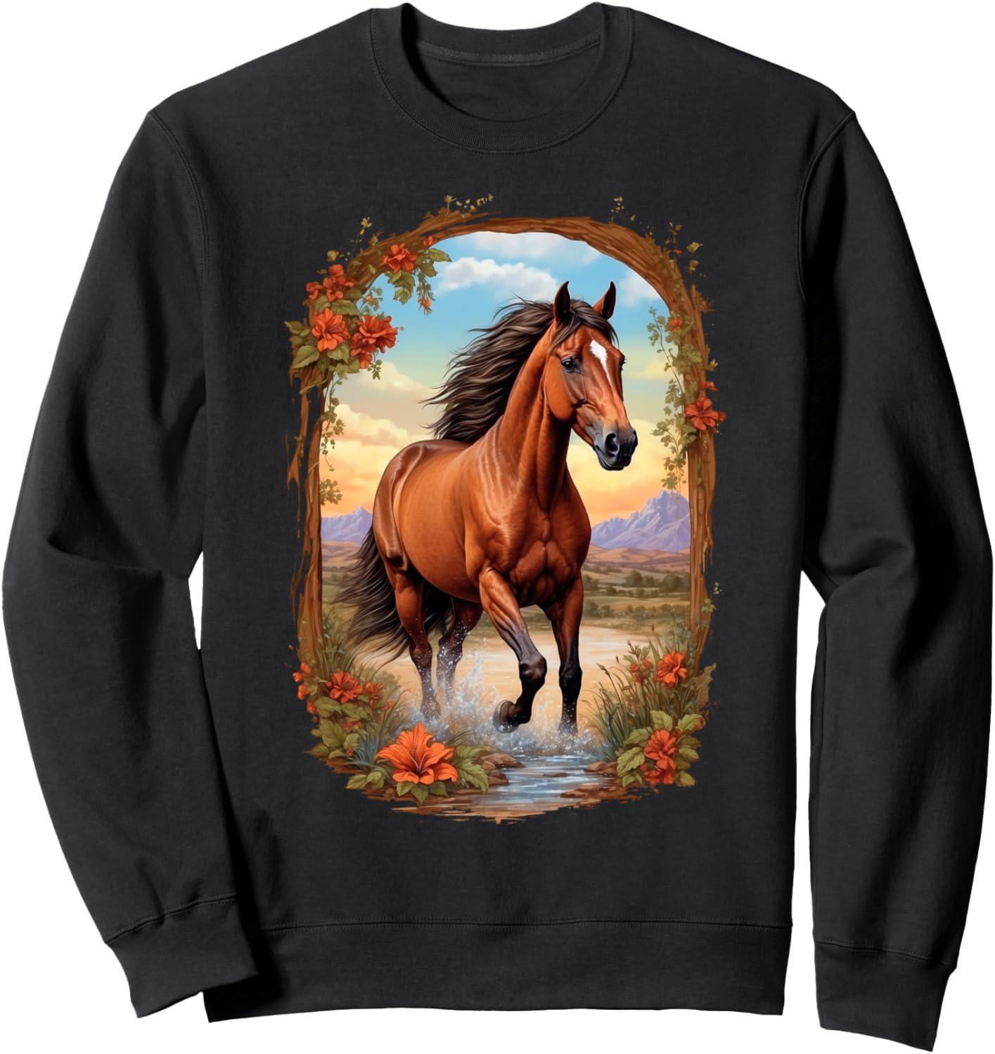 

Красивая толстовка с изображением лошади Lovely Horse Shirt Jg, черный