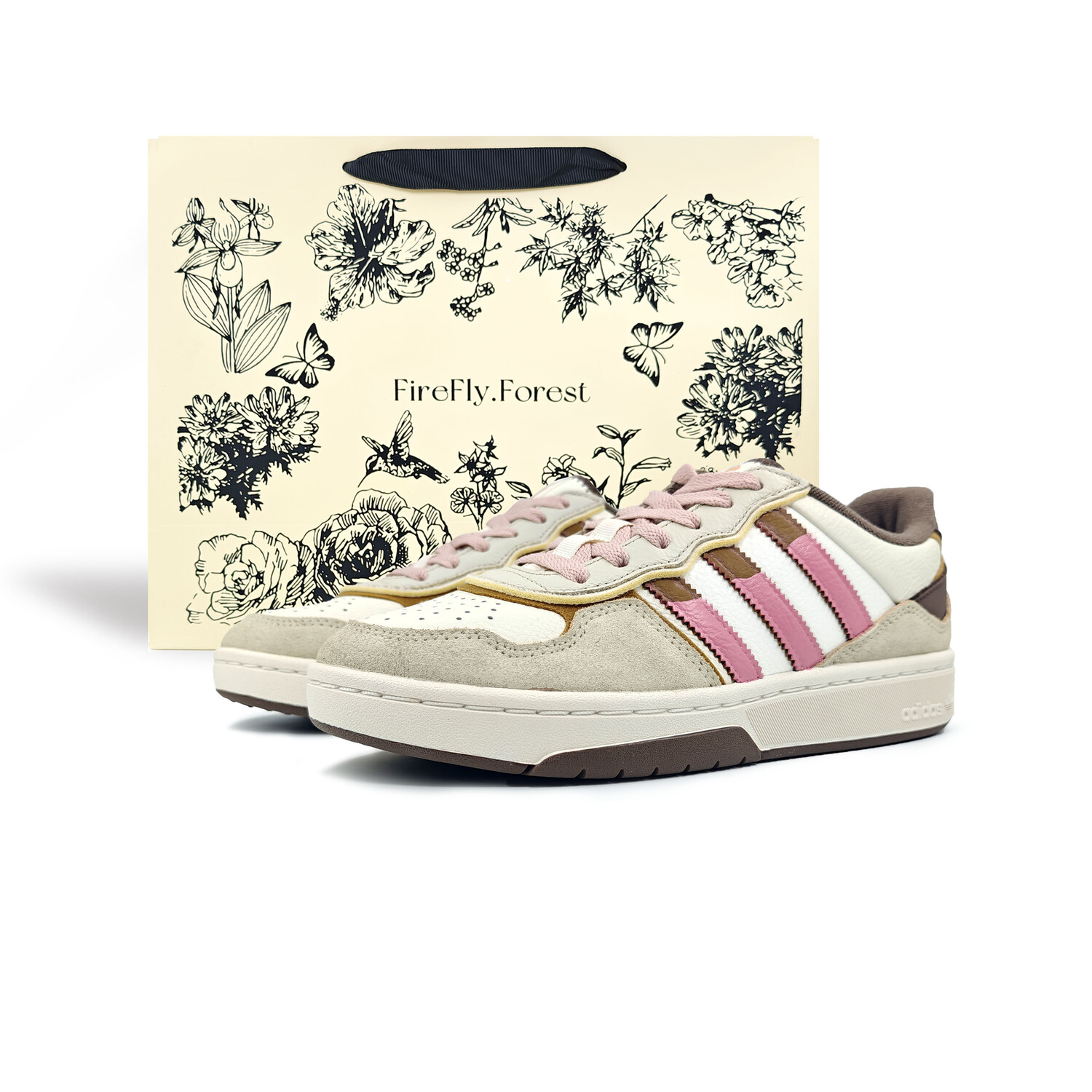 

Скейтборд-кеды Courtic унисекс с низким верхом цвета хаки/розовый Adidas Originals