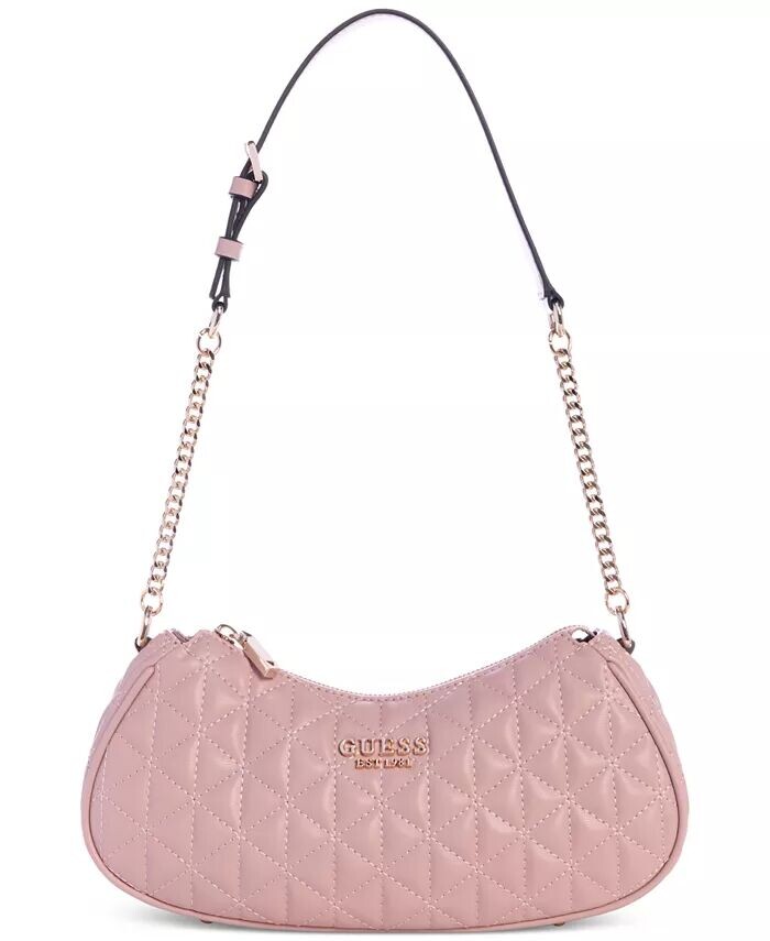 

Стеганая сумка через плечо Kori Top Zip Medium GUESS, розовый