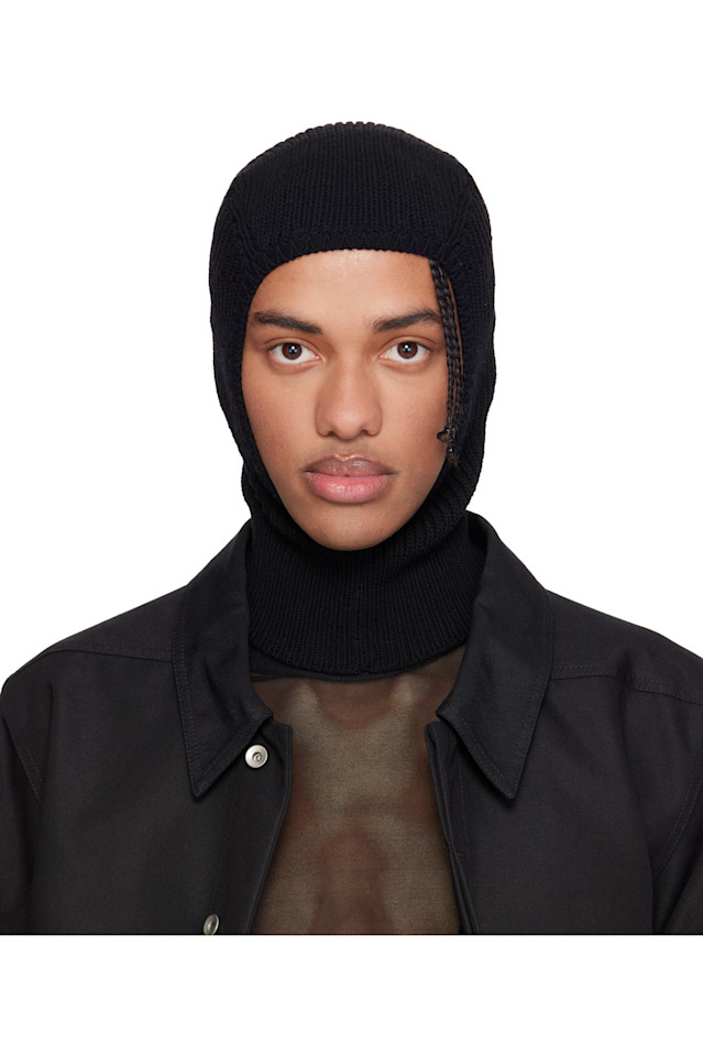 

Балаклава из толстой шерсти с изображением черепа сфинкса Rick Owens, черный