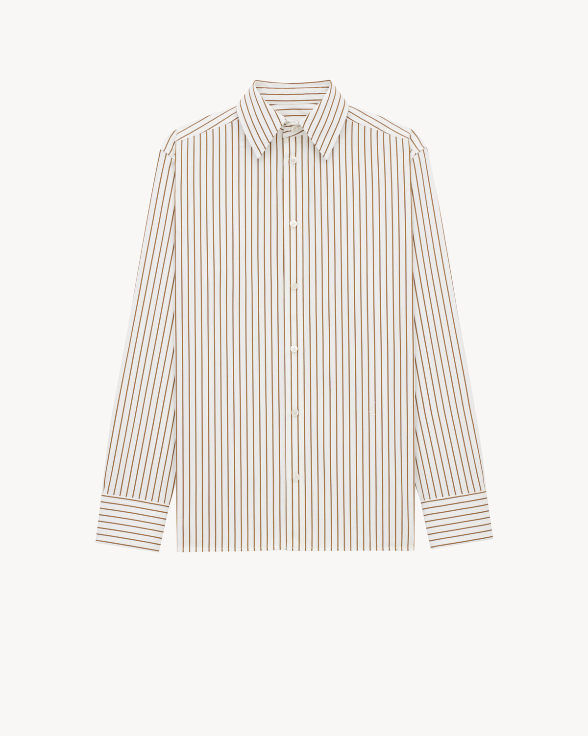 

Рубашка CASSANDRE из полосатого хлопкового поплина Saint Laurent, бежевый