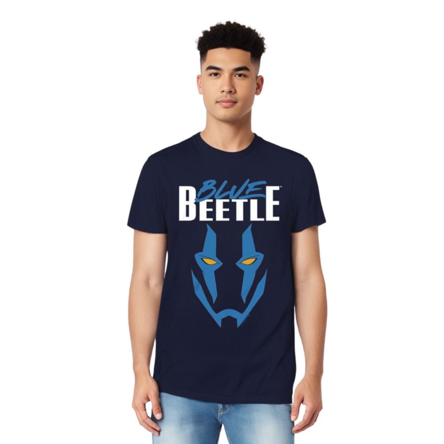 

Мужская футболка с изображением маски (светло-серый цвет) Blue Beetle, Navy