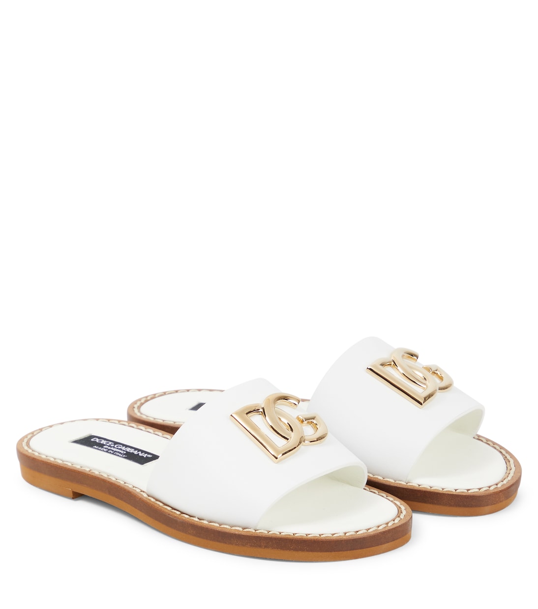 

Кожаные сандалии с логотипом Dolce&Gabbana Kids, Bianco