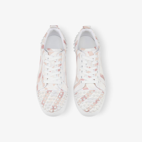 Кроссовки Christian Louboutin Louis Junior Spike, белый / розовый — фото 2