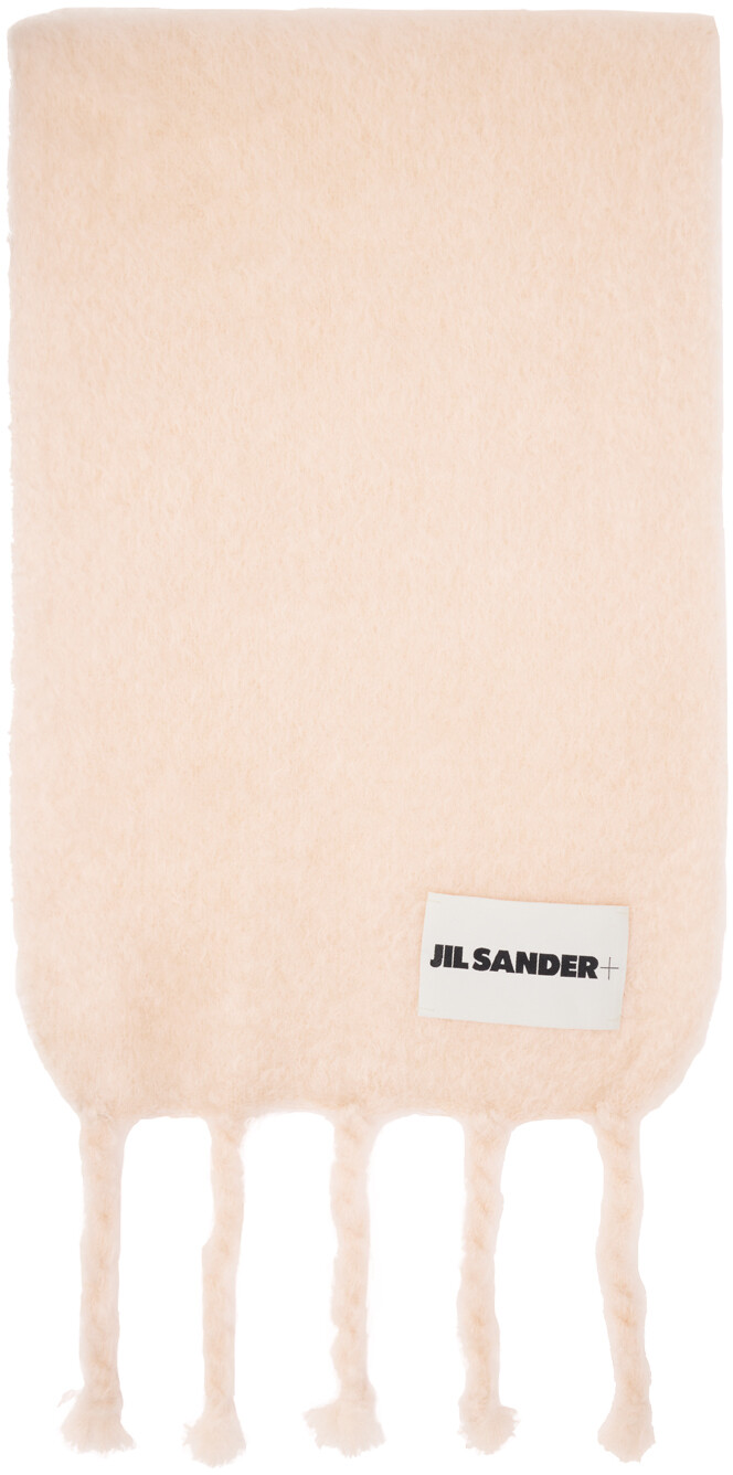 

Розовый однотонный шарф Jil Sander
