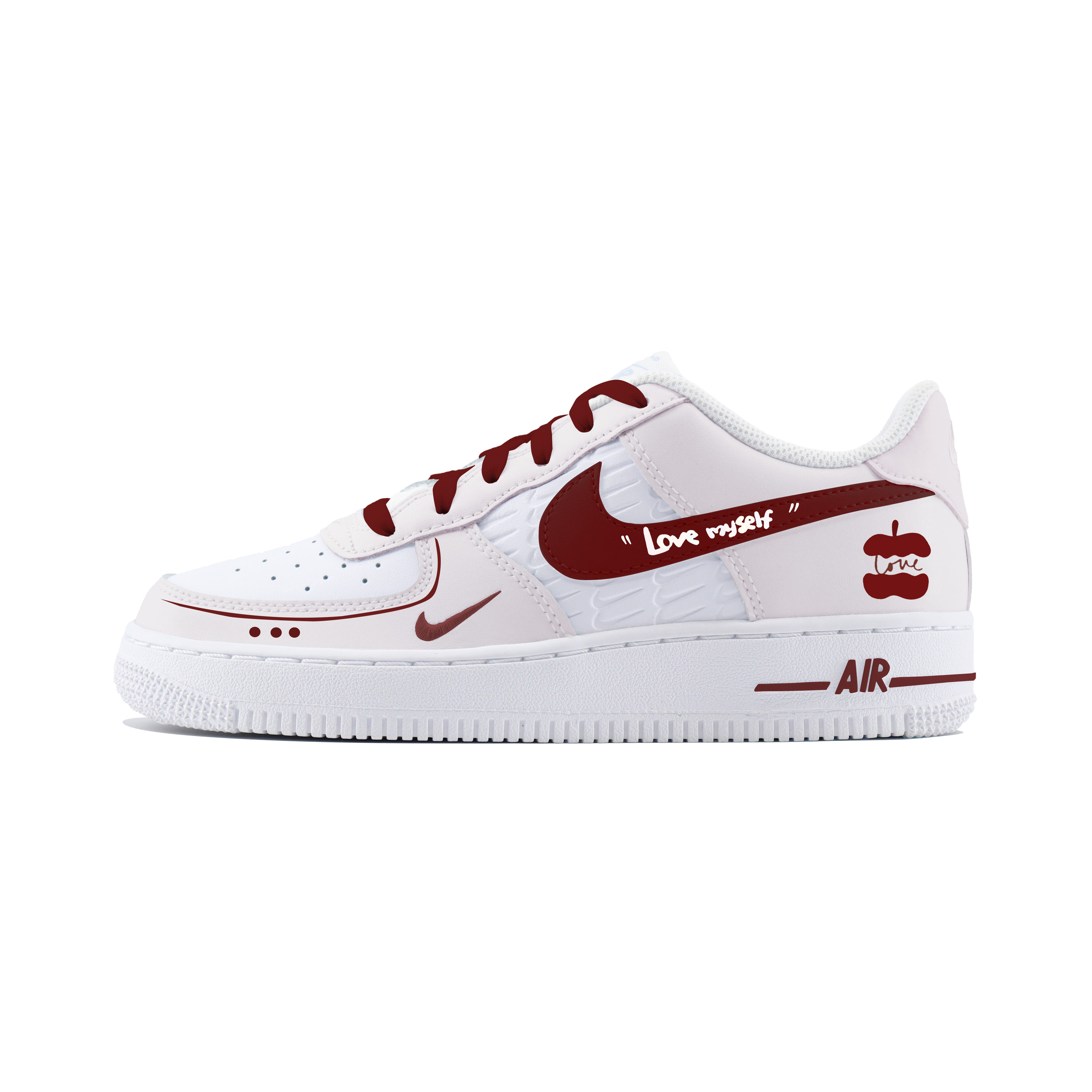 

Кроссовки Air Force 1 с низким верхом, устойчивые к истиранию, для скейтбординга, для детей и подростков Nike, белый/красный