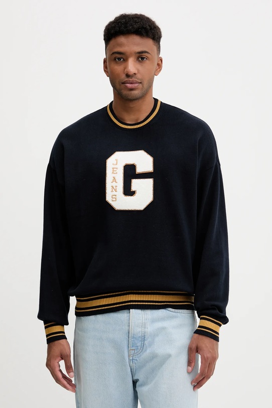 

Хлопковый свитер Guess Jeans, темно-синий