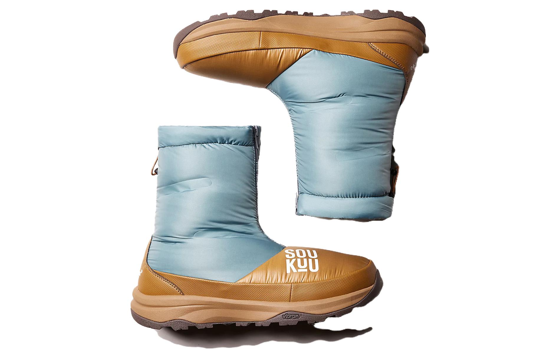 Женские зимние ботинки THE NORTH FACE X Undercover стеганые на кулиске, коричнево-голубой — фото 3