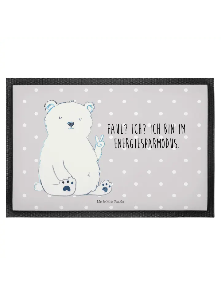 

Коврик для ног Mr. & Mrs. Panda, серый пастельный