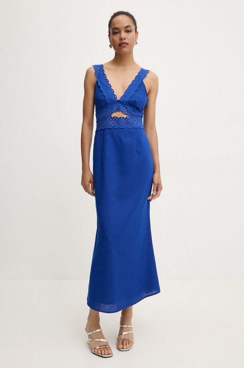 

Платье с добавлением льна Mimi Dress Never Fully Dressed, синий