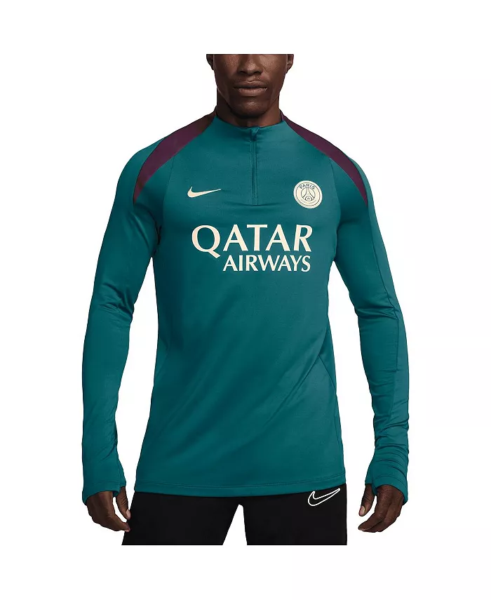 

Толстовка Men's Teal Paris Saint-Germain 2024/25 Strike Drill Performance Quarter-Zip Long Sleeve Top Nike