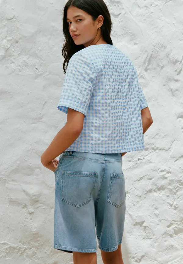 Длинные джинсовые шорты-бермуды Next, Light Blue — фото 2