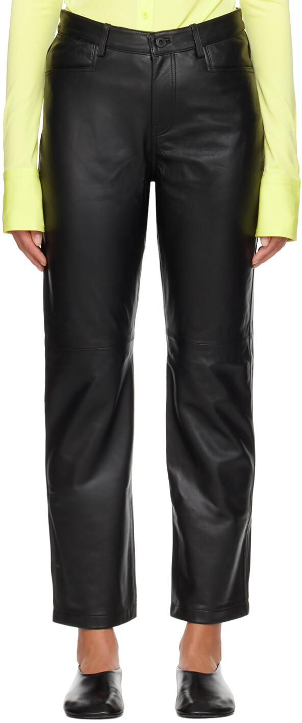 

Прямые кожаные брюки White Label Proenza Schouler