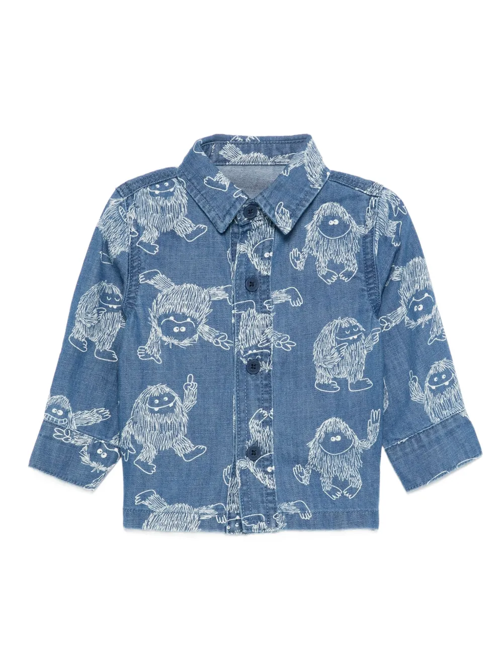 

Джинсовая рубашка с принтом Stella McCartney Kids, синий