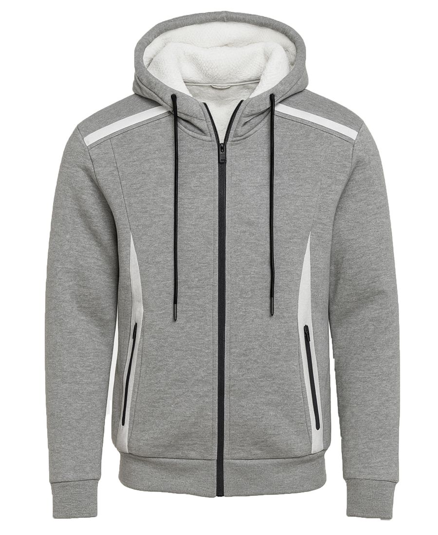 

Мужская облегающая толстовка на молнии с отражающими элементами и светоотражающими вставками Blu Rock, Heather Gray