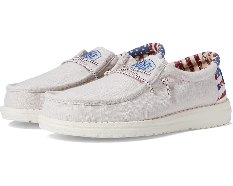 

Кроссовки Hey Dude Kids Wally, цвет Off-White Patriotic