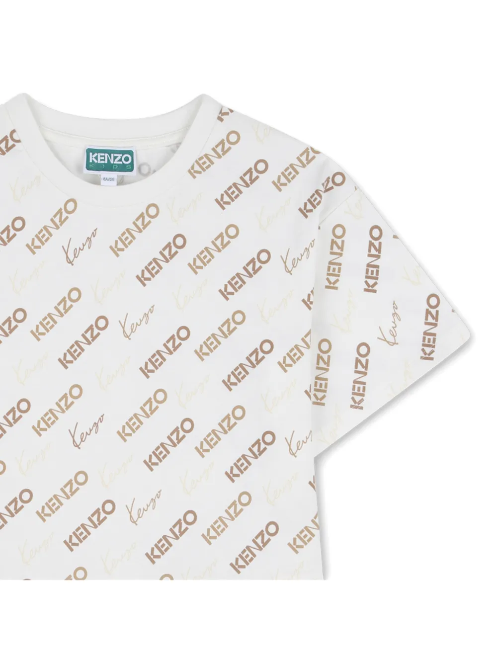 Платье-футболка с логотипом Kenzo Kids, белый — фото 3