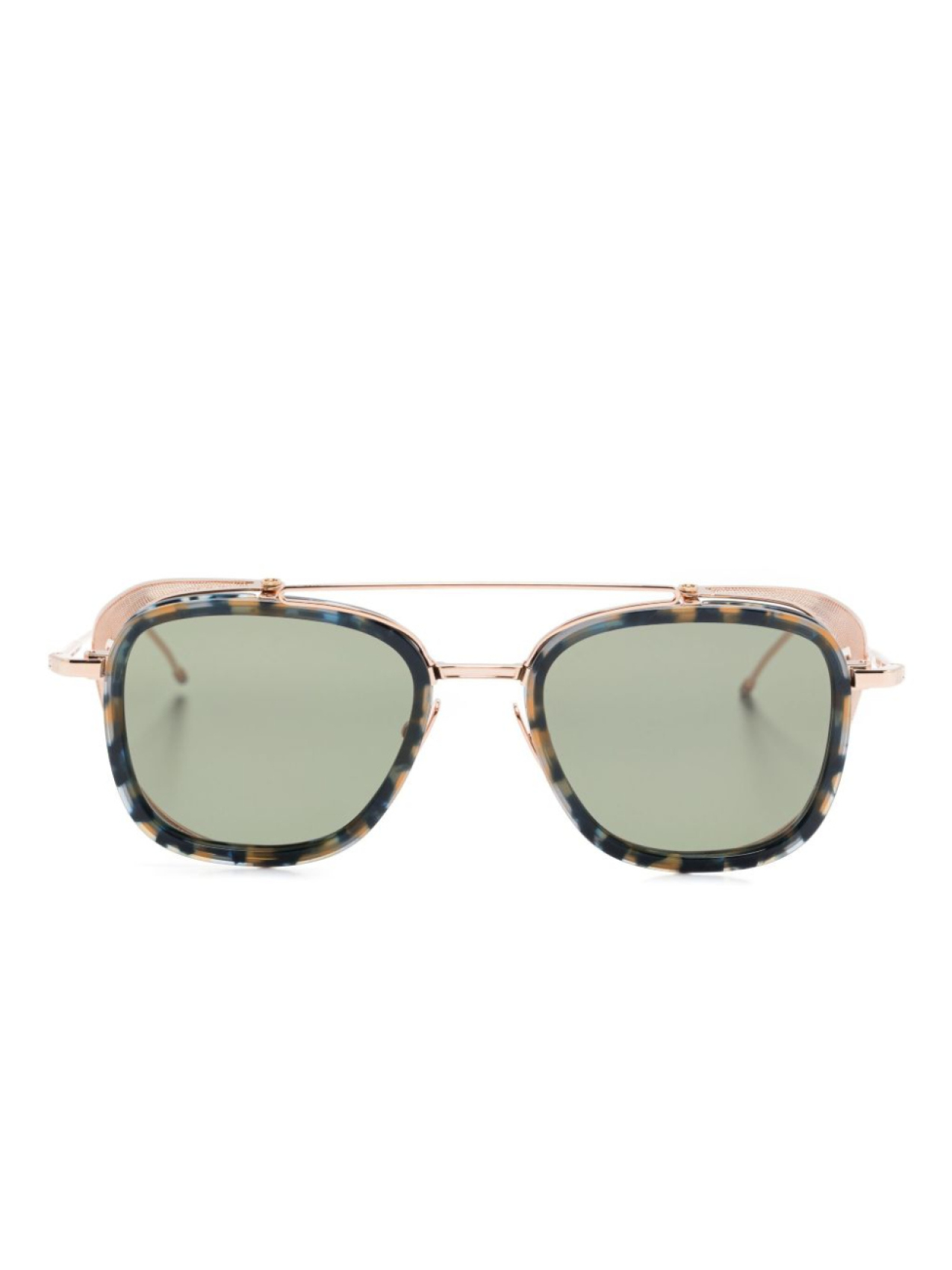 

Thom Browne Eyewear солнцезащитные очки черепаховой расцветки, розовый