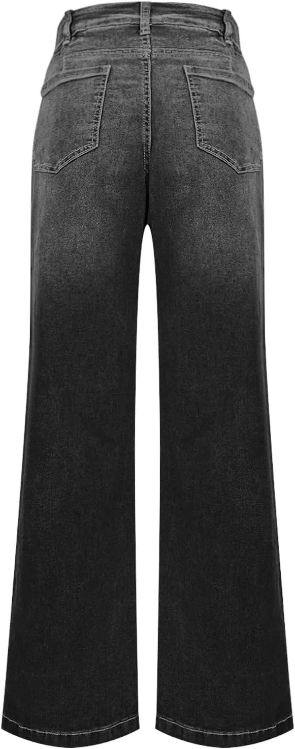 Женские джинсы Wide Leg с высокой посадкой и карманами — фото 4