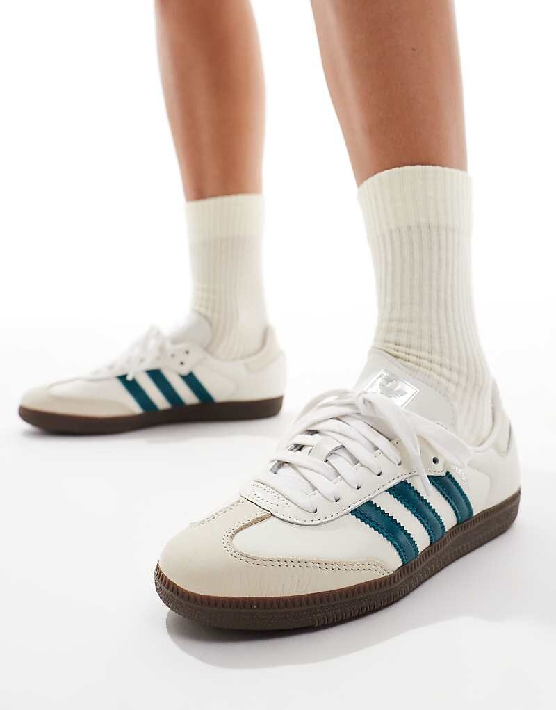 

adidas Originals – Samba OG – Белая и бирюзовая спортивная обувь, Белый, adidas Originals – Samba OG – Белая и бирюзовая спортивная обувь