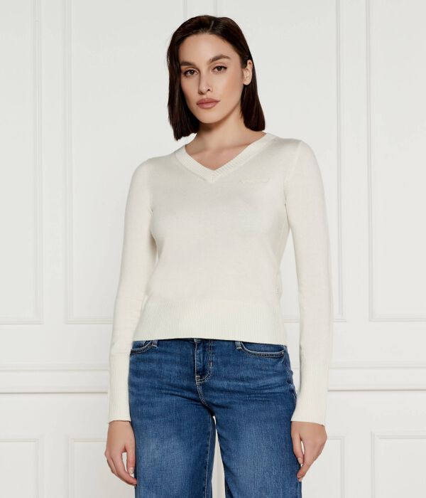 

Джемпер женский Guess Jeans однотонный, экрю