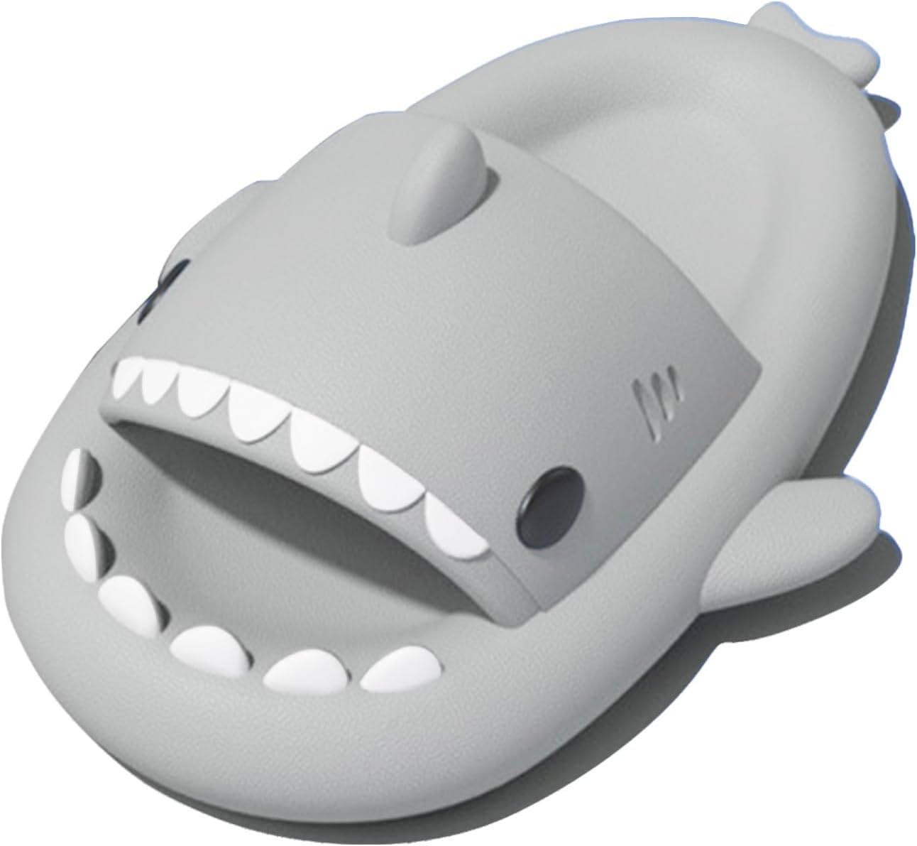 

Шлепанцы rosyclo Shark для женщин и мужчин, милые тапочки с акулой для взрослых и молодежи, мягкие легкие летние с антискользящей толстой подошвой, для пляжа, дома, с амортизирующей подошвой, для душа, для улицы и дома, светло-серый