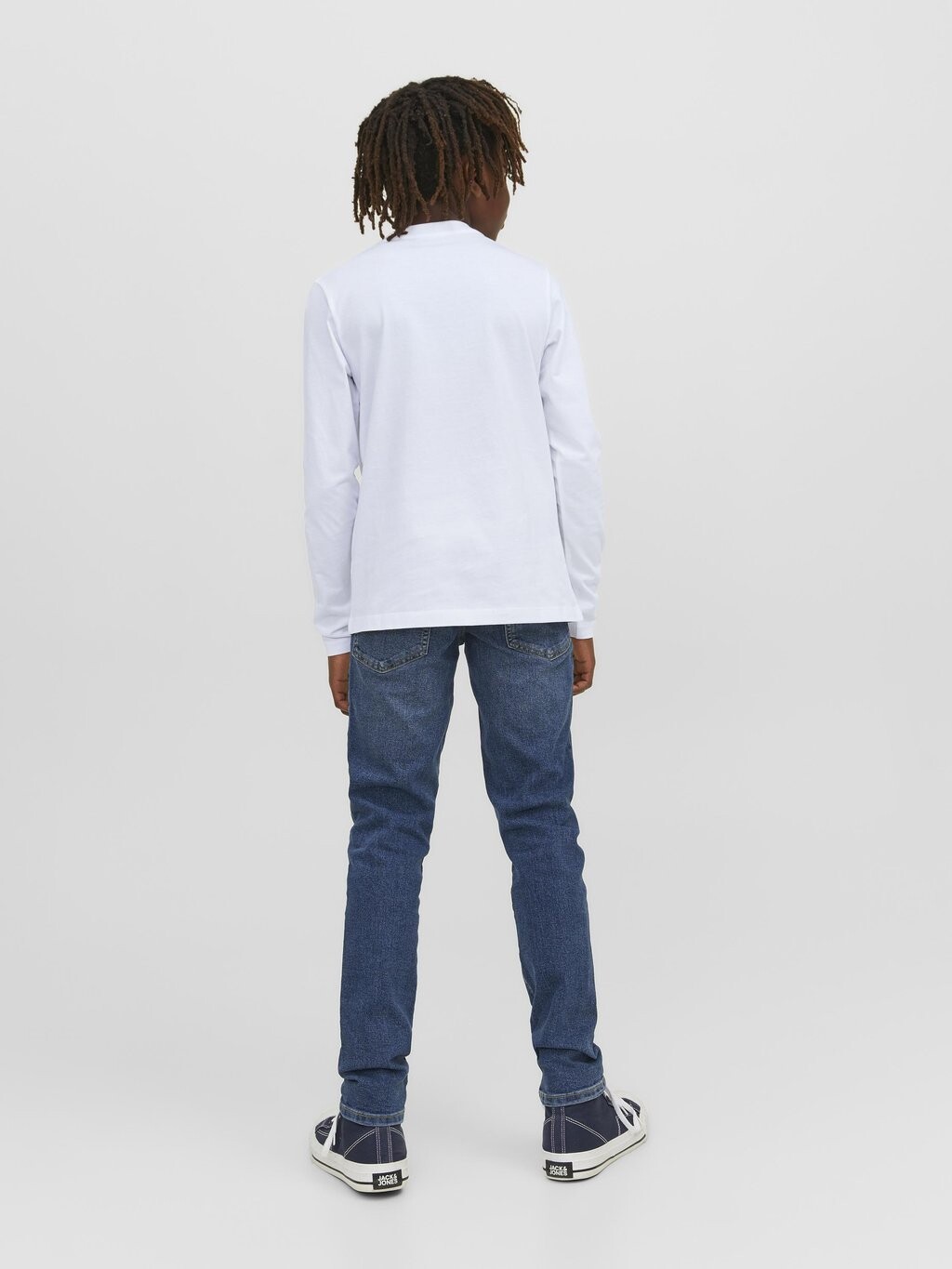 Топ с длинными рукавами JJECORP LOGO PLAY O NECK Jack & Jones Junior, цвет white — фото 3