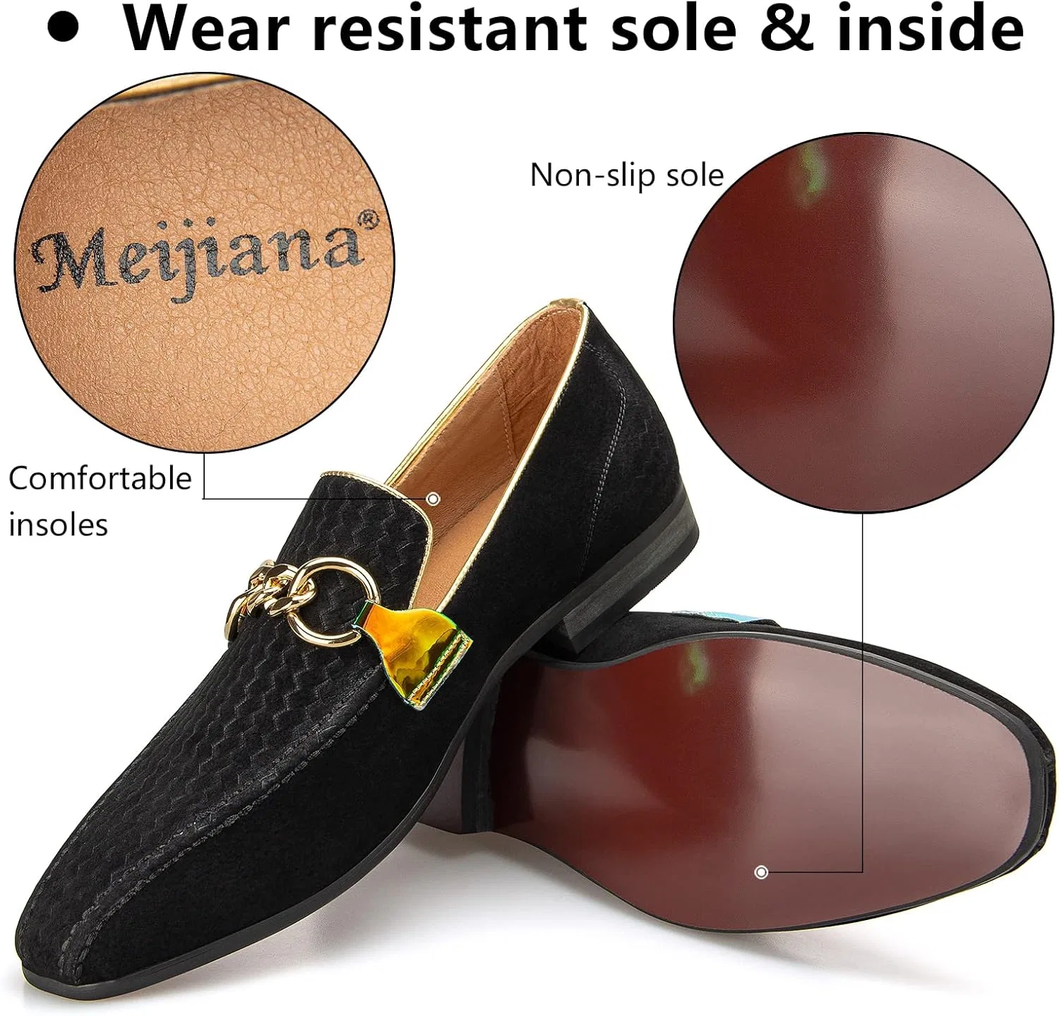 Мокасины мужские Meijiana Loafers, черный — фото 4