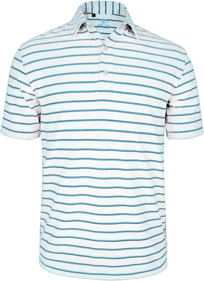 

Мужская поло с коротким рукавом и воротником-стойкой, цвет turquoise stripe Monterey Club