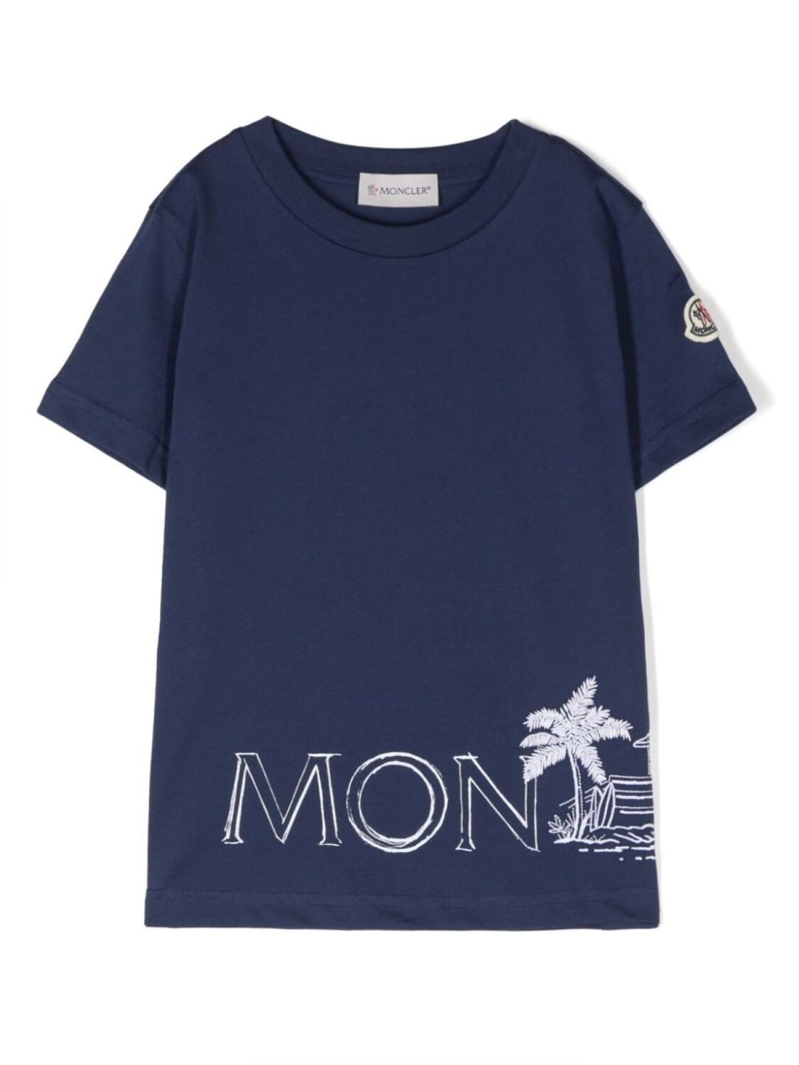 

Moncler Enfant футболка с логотипом, синий