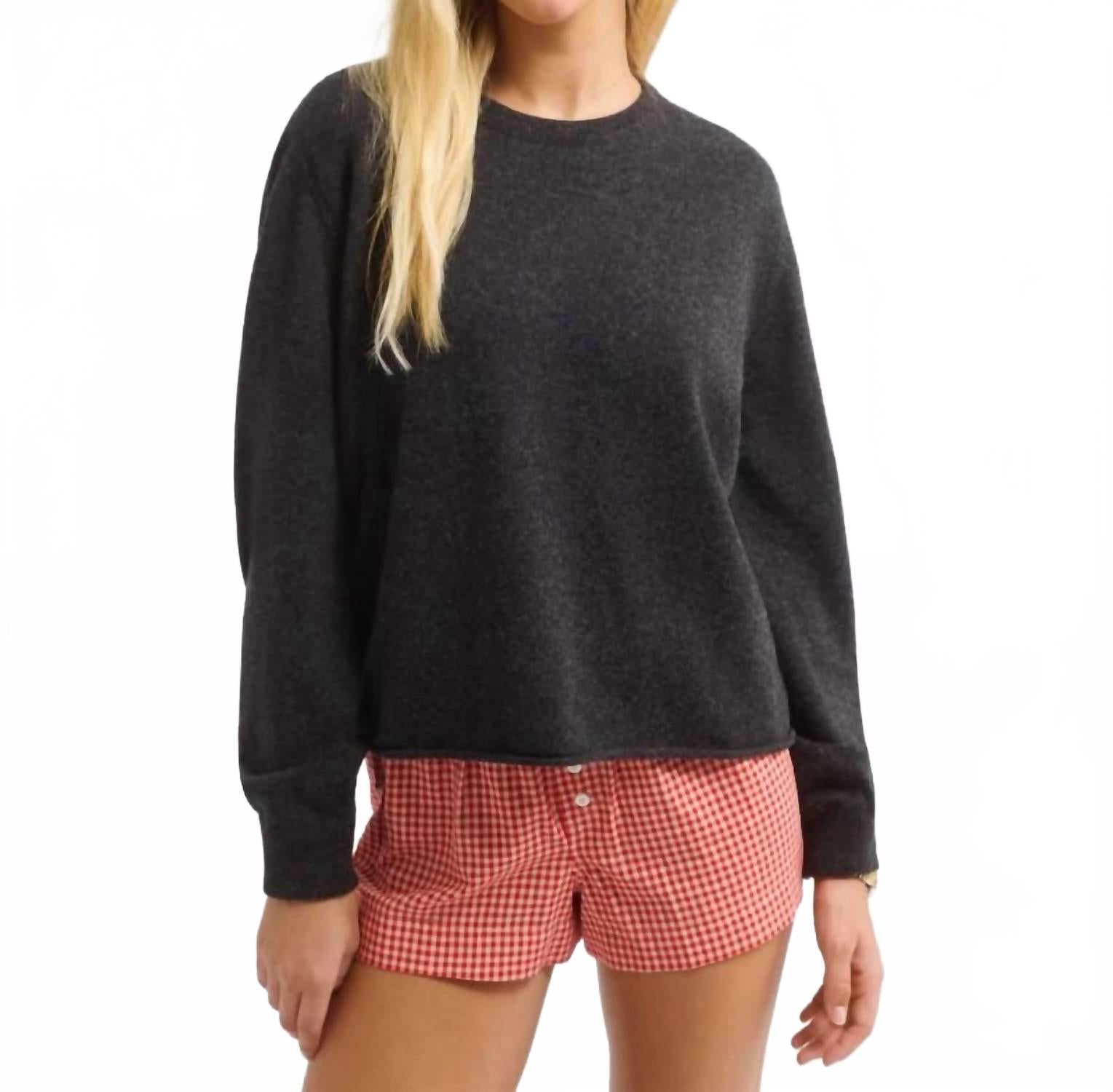 

Rumored Повседневный свитер с круглым вырезом серого цвета