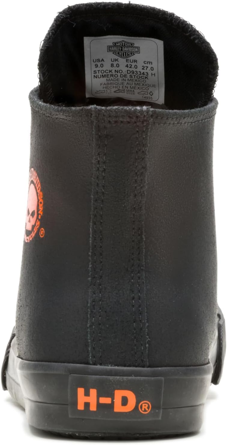 Мужские кроссовки для мотоцикла Harley-Davidson Baxter из кожи, черный/оранжевый — фото 3