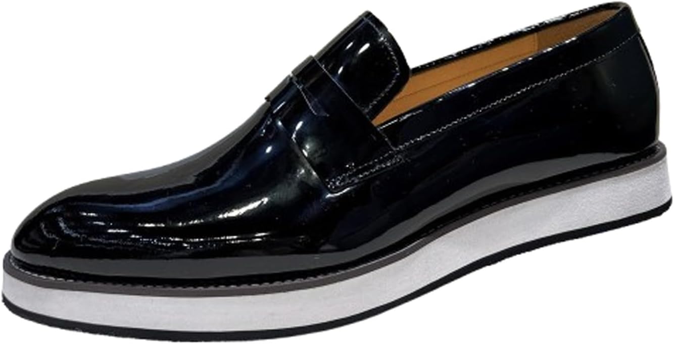 

Мужские слипоны Santimon Penny Loafers - формальная деловая обувь из кожи с легкой подошвой для офиса, свадьбы и повседневной носки, черный