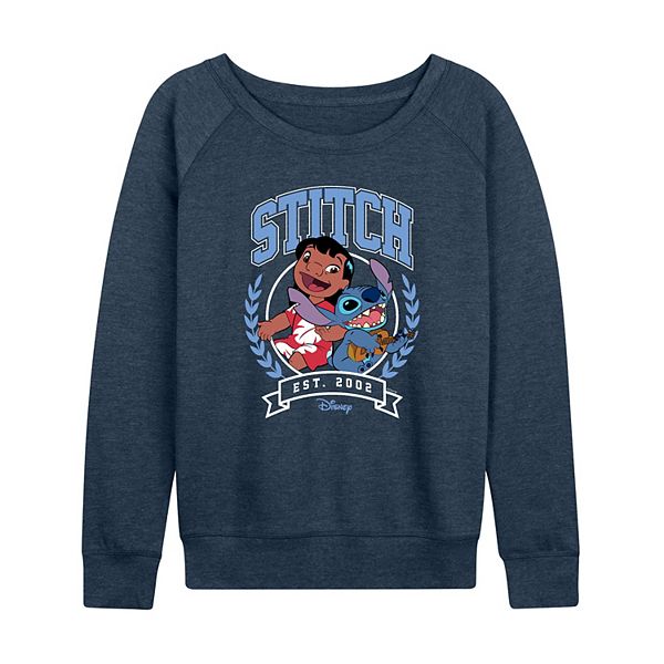 

Женская футболка с длинным рукавом lilo & stitch collegiate est 2002 из френч терри Disney, Heather Indigo, Фиолетовый, Женская футболка с длинным рукавом lilo & stitch collegiate est 2002 из френч терри Disney, Heather Indigo