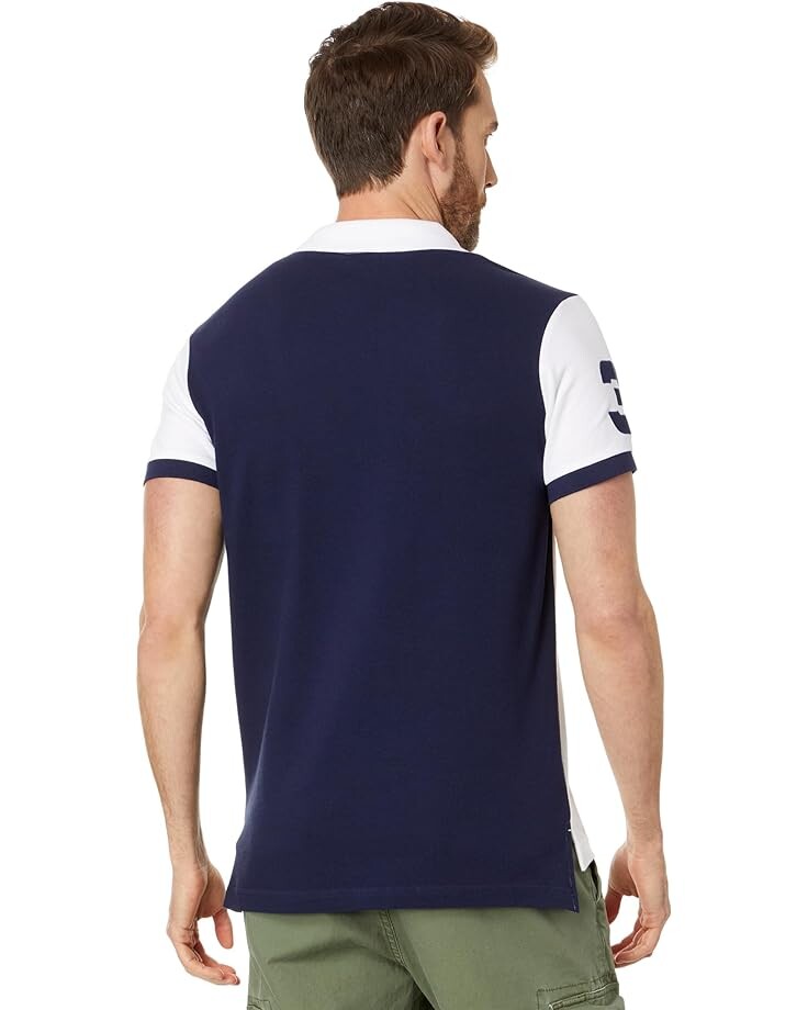 

Поло U.S. POLO ASSN. Short Sleeve Slim Fit Sash Front Pique Knit Polo Shirt, белый