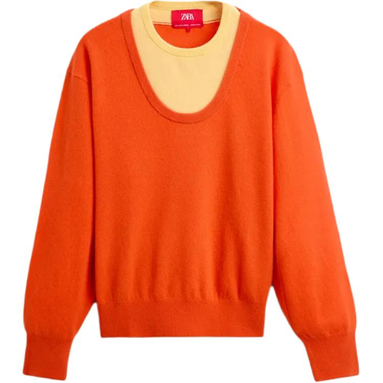 

Свитер Harry Lambert Unisex Orange Crew Neck Moderate ZARA, оранжевый
