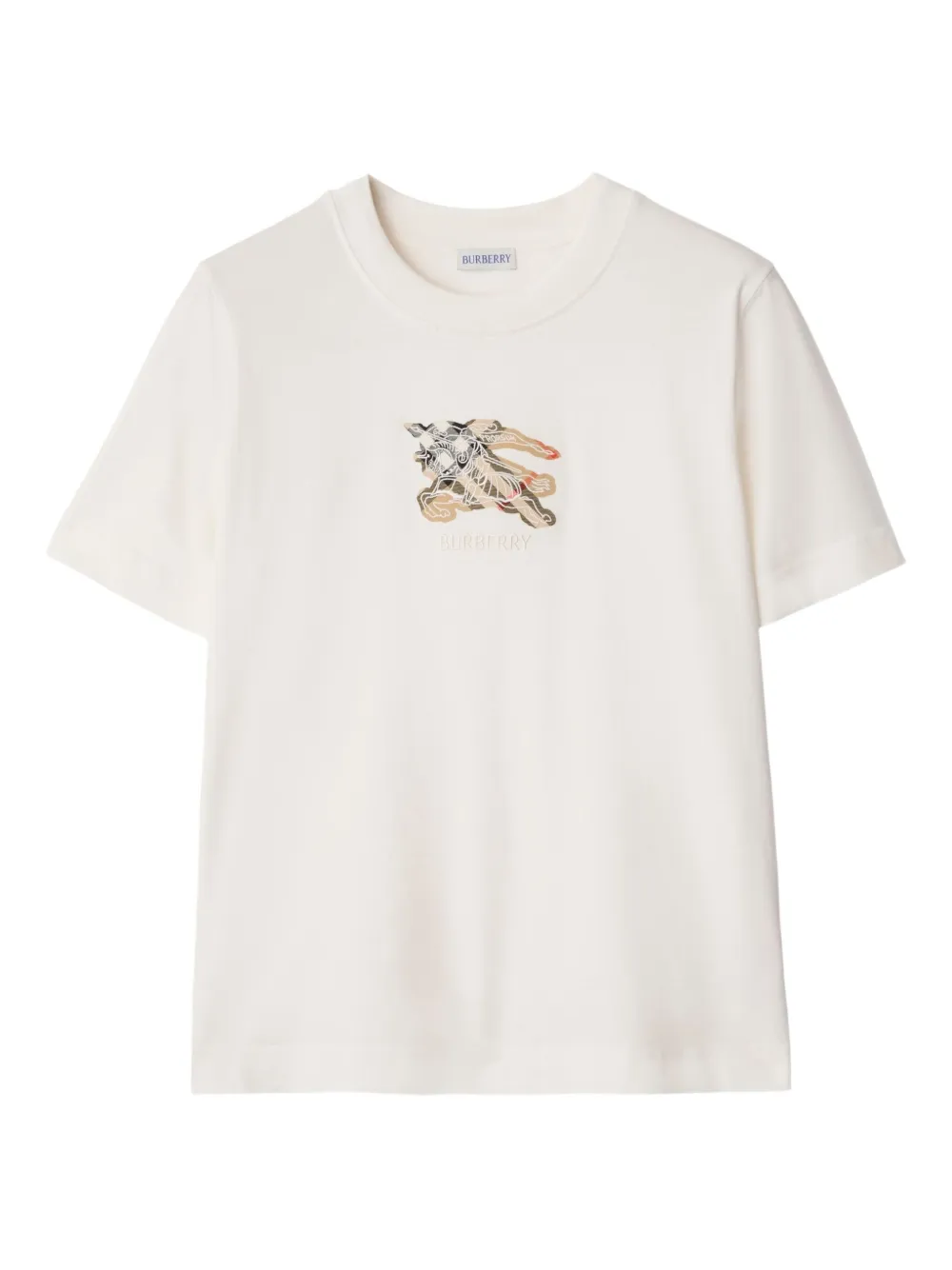 

Хлопковая футболка в клетку рыцаря BURBERRY, белый